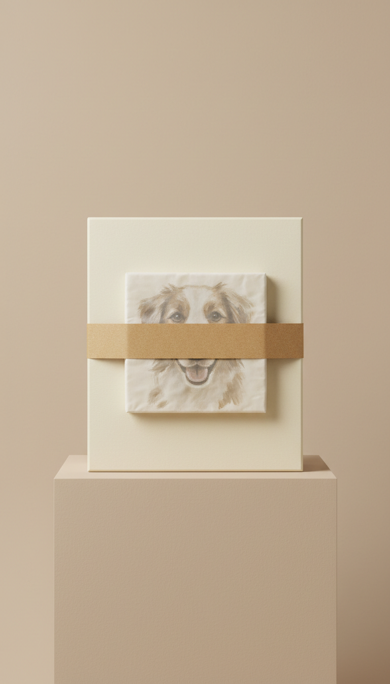 Boîte rigide crème et papier de soie